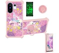 bojioderf Funda Compatible para Vivo X200 Fe V2505 V2503 Funda Case Carcasa Soporte Cover [con 9H Dureza HD Protector Pantalla] PC + Silicona Soporte JSF-DJs