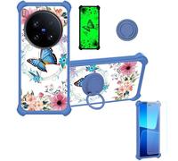 bojioderf Funda Compatible para Vivo X200 Ultra V2454Da V2454A Funda Case Carcasa Soporte Cover [con 9H Dureza HD Protector Pantalla] PC + Silicona Soporte YGL-LHD