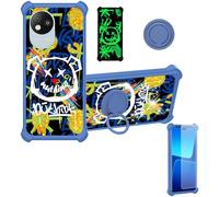 bojioderf Funda Compatible para Zte Blade A35 Lite Case Carcasa Soporte Cover [con 9H Dureza HD Protector Pantalla] PC + Silicona Soporte JSL-TYX