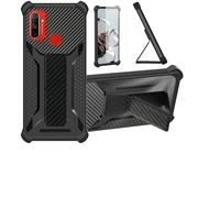 bojioderf Funda para Realme C3 Funda Carcasa Case Cover [con Protector de Pantalla de Cristal Templado] Híbrida [Soporte Plegable Magnético] [Esmerilado antihuellas] Negro
