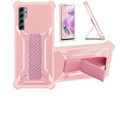 bojioderf Funda para TCL 20 Pro 5g Funda Carcasa Case Cover [con Protector de Pantalla de Cristal Templado] Híbrida [Soporte Plegable Magnético] [Esmerilado antihuellas] Rosa