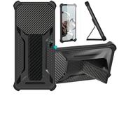 bojioderf Funda para Ulefone Note 9P Funda Carcasa Case Cover [con Protector de Pantalla de Cristal Templado] Híbrida [Soporte Plegable Magnético] [Esmerilado antihuellas] Negro