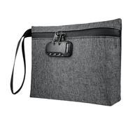 BOJLY Bolsa a Prueba de Olores con Candado, 12.6x7.5 Pulgadas, Carbón Activado, Impermeable, Ideal para Viajes, Alimentos y Almacenamiento Seguro (Gris)