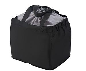 BOJLY Bolsa de compras reutilizable, de nailon grande, impermeable y plegable, ideal para viajes y compras, playa, Negro, 23 x 16 cm