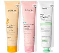 Boka Pasta de dientes sin flúor, nano hidroxiapatita, ayuda a remineralizar, adecuada para dientes sensibles, blanqueamiento, para adultos y niños, cuidado bucal Ela Mint, crema de naranja, sabor a