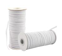 BOKFJBP Cinta de goma de 7 mm de ancho para costura, 50 metros, color blanco, cinta de costura, cinta de tela para el hogar, manualidades, pantalones, no se deforma fácilmente