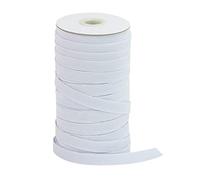 BOKFJBP Cinta elástica de 12 mm de ancho, 50 metros, cinta de costura blanca, cinta de tela para el hogar, manualidades, tejidos, pantalones, no se deforma fácilmente