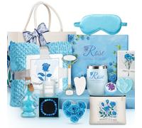 BOKIAVATE Regalos de cumpleaños para mujeres, cesta de regalo Get Well Soon, regalos de spa relajantes con vaso, manta de franela de lujo y bolsa de lona, regalos del día de la madre para mamá, esposa