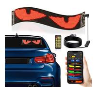 BokiHuk Pantalla LED Desplegable Programable, 34,8x10,2 cm Panel LED Flexible con App y Control Remoto, Pantalla RGB Ojos para Coche, Camión, Bar, Tiendas, DIY, Decoración de Fiesta