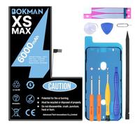 bokman Batería de Repuesto para XS Max, Batería de Polímero Li-ION de Alta Capacidad 6000 mAh con Todos los Kits de Herramientas y Cintas Adhesivas