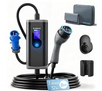 bokman Cargador Coche Eléctrico 7,4kW, 8 Metros / 6-32A / Monofásico / IP65 Impermeable/CEE, Tipo 2 de Carga para Vehículos Eléctricos con Cable
