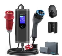 bokman Cargador Coche Eléctrico Tipo 2 CEE, 11kW / 3 Fases / 5 Metros / 6-16A / IP65 Impermeable, EV-Cargador portátil con Adaptador CEE para Vehículos Eléctricos
