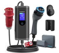 bokman Cargador Coche Eléctrico Tipo 2 CEE, 11kW / 3 Fases / 8 Metros / 6-16A / IP65 Impermeable, EV-Cargador portátil con Adaptador CEE para Vehículos Eléctricos