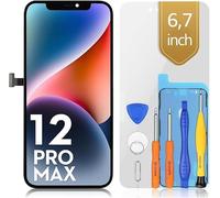 bokman Pantalla LCD para iPhone 12 Pro MAX Reemplazo, Panel Frontal de Ensamblaje de Pantalla de 6,7 Pulgadas Negro con Kits de Herramientas de Reparación