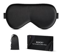 BOKOR Máscara de ojos de seda, máscara de sueño de presión cero, máscara de ojos para dormir, bloque de luz, paquete de regalo, con bolsa de viaje