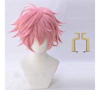 Boku no Hero Academia Mina Ashido Peluca Cosplay Pelucas My Hero Academia Cabello corto sintético Ashido Mina Tocado One Size Peluca y tocado