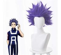 Boku No Héroe Academia Shinsou Hitoshi Shinso Cosplay Peluca Mi Héroe Academia Corto Púrpura Pelo Sintético Anime Disfraz Pelucas KUZ445