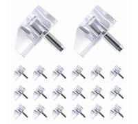 BokWin 20 clavijas transparentes de soporte de estante de 3 mm, soporte de plástico para gabinete, pines de soporte de estante de libros para muebles de cocina y estantes de libros