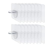 BokWin 20 pinzas de soporte para estantes sin perforaciones, clips autoadhesivos para estantes de gabinete de cocina, estantes de libros, carga de 10 libras - 2.3 x 2.3 pulgadas