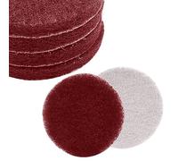 BokWin 8 almohadillas redondas de 5 pulgadas, almohadillas de estropajo para pulir limpio (rojo)