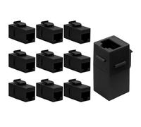 BokWin Paquete de 25 adaptadores en línea RJ45 Keystone negro, extensor de cable Ethernet hembra a hembra para Cat6/Cat6a/Cat5e, conector a presión de perfil delgado