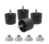 BokWin Paquete de 4 patas de plástico para muebles, patas redondas cónicas para mesa y sofá con pernos M8, repuesto para sofá, tocador, armario, silla, cama, mesa de café (negro)