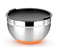 BRA Efficient Bol de Acero Inoxidable 16 cm, 1.6 litros, 18/10, Negro Y Naranja