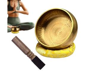 Bol Chantant Tibétain - Bol De Méditation Avec Maillet Et Coussin - Pour Relaxation, Yoga, Sonothérapie - Fait À La Main - Son Apaisant Et Vibrations Harmonieuses - Accesorio Zen Spiritu