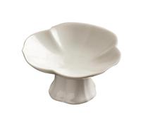 ＡＷＨＡＯ Bol de Cerámica con Pie, Soporte para Postres, Centro de Mesa, Pie en Forma de Loto para Mesa de Centro de Inauguración de Casa Familiar, Beige, Individual