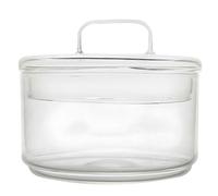 Bol de Cristal con Tapa, Resistente al Calor, para Horno y Microondas | Vidrio Claro y Brillante, Moldeado Sola Pieza, Naturalmente, para Frutas, Postres y Ensaladas