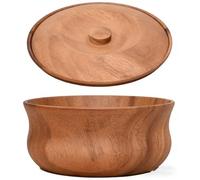 Bol De Ensalada De Madera De Acacia, Ensaladas, Verduras Y Centro De Mesa Decorativo. Absolutamente Hermoso para La Cocina(C/D20cm)
