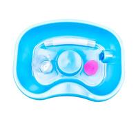 Bol de limpieza de cabello con lavabo de enjuague para ancianos y niños, lavabo portátil para champú con soporte para la cabeza para pacientes postrados en cama y cuidados, color azul