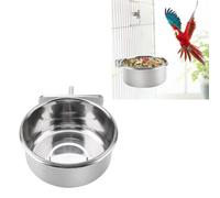 Bol de nourriture et d'eau pour perroquets, mangeoire en Acier inoxydable pour Cage, mangeoire résistante aux morsures pour perroquets, mangeoire d'eau pour perruches, perroquets (S)