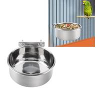 Bol de nourriture et d'eau pour perroquets, mangeoire en Acier inoxydable pour Cage, mangeoire résistante aux morsures pour perroquets, mangeoire d'eau pour perruches, perroquets (L)