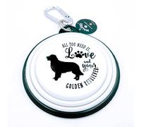 Bol de Viaje Plegable para Perros All You Need is Love and Your (Golden Retriever)