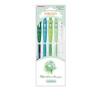 Bol grafo de gel Zebra JJ15-WCL-5C con clip Sarasa de 0,5 mm (0,02 pulgadas), dise o de ramo de flores, color blanco, juego de 5 colores