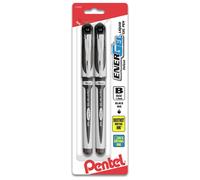 Bol grafo de tinta gel Pentel EnerGel (1,0 mm), punta gruesa met lica, tinta negra, paquete de 2 (BL60BP2A)