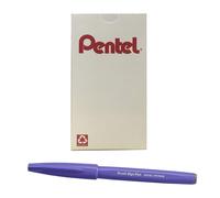 Bol grafo Pentel Arts Sign Pen Brush, tinta azul violeta, caja de 12 bol grafos