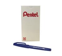 Bol grafo Pentel Arts Sign Touch Fude con punta de pincel, tinta azul, caja de 12 (SES15C-C)