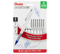 Bol grafo Pentel Floatune Rollerball de 0,8 mm, punta media, tinta azul, paquete de 8 (BY108PF8C)