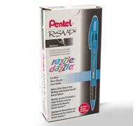 Bol grafo Pentel RSVP Razzle-Dazzle (1,0 mm), l nea media, cuerpo azul, tinta negra, caja de 12 (BK91RDC-A)
