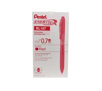 Bol grafo retr ctil de gel l quido EnerGel Pentel Pentel-X (0,7 mm), punta met lica, tinta roja, caja de 12 (BL107-B)