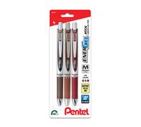 Bol grafo retr ctil de gel l quido Pentel EnerGel RTX con cambio de tono de 0,7 mm, tinta sepia, marr n y burdeos, paquete de 3 (BL77CHABP3M)
