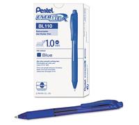 Bol grafo retr ctil de gel Pentel BL110C EnerGel-X, 1 mm, cuerpo azul transparente, tinta azul, docena
