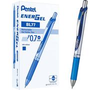 Bol grafo retr ctil de gel Pentel Energel XM con punta de 0,7 mm y ancho de l nea de 0,35 mm, color azul, paquete de 12