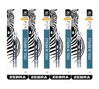 Bol?grafo Zebra G-402 de acero inoxidable, recarga JK, punta fina de 0,5 mm, tinta negra, 8 unidades