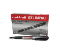 Bol grafos de gel Uni-Ball UM-153S Signo Impact, punta de goma roja de 1 mm (paquete de 12)