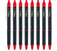 Bol grafos de tinta de gel borrables PILOT FriXion Synergy Clicker, punta extrafina, tinta roja, paquete de 8 (17855)