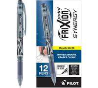 Bol grafos de tinta de gel PILOT FriXion Point Synergy, borrables y recargables, punta extrafina, tinta negra, paquete de 12 (31573)