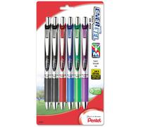 Bol grafos de tinta gel Pentel EnerGel Deluxe RTX de 0,7 mm con punta met lica, colores surtidos, paquete de 6 (BL77BP6M)
